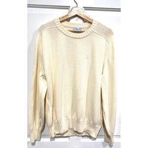 Pickering - Cream chunky knitted sweater made in USA women's size Large Vintage